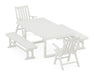 POLYWOOD Vineyard Folding 5-Piece Dining Set with Trestle Legs in Vintage White