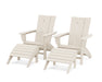 POLYWOOD Modern Curveback Adirondack Chair 4-Piece Set with Ottomans in Sand