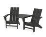 POLYWOOD Modern 3-Piece Adirondack Set with Angled Connecting Table in Black