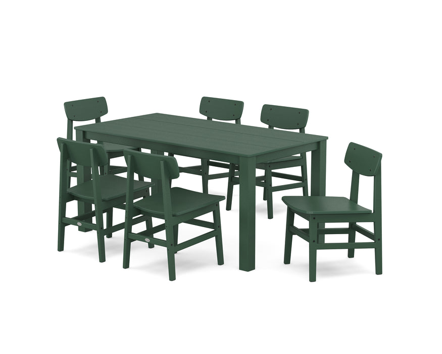 POLYWOOD® Modern Studio Urban Chair 7-Piece Parsons Table Dining Set in Mahogany