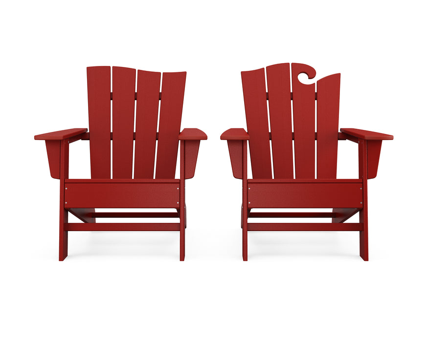 POLYWOOD Wave 2-Piece Adirondack Set with The Wave Chair Left in