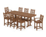 POLYWOOD® Chippendale 9-Piece Counter Set with Trestle Legs in Teak