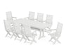 POLYWOOD Captain 9-Piece Farmhouse Dining Set with Trestle Legs in White