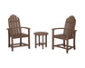 POLYWOOD® Classic 3-Piece Upright Adirondack Chair Set in Mahogany
