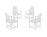 POLYWOOD® Classic 4-Piece Upright Adirondack Conversation Set in White