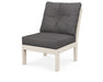 POLYWOOD Vineyard Modular Armless Chair in Sand with Ash Charcoal fabric
