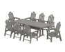 POLYWOOD Long Island 9-Piece Dining Set with Trestle Legs in Slate Grey