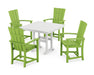 POLYWOOD Quattro 5-Piece Farmhouse Dining Set in Lime