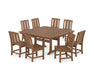 POLYWOOD® Mission Side Chair 9-Piece Square Dining Set with Trestle Legs in Teak