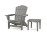 POLYWOOD® Nautical Grand Adirondack Chair with Side Table in Slate Grey
