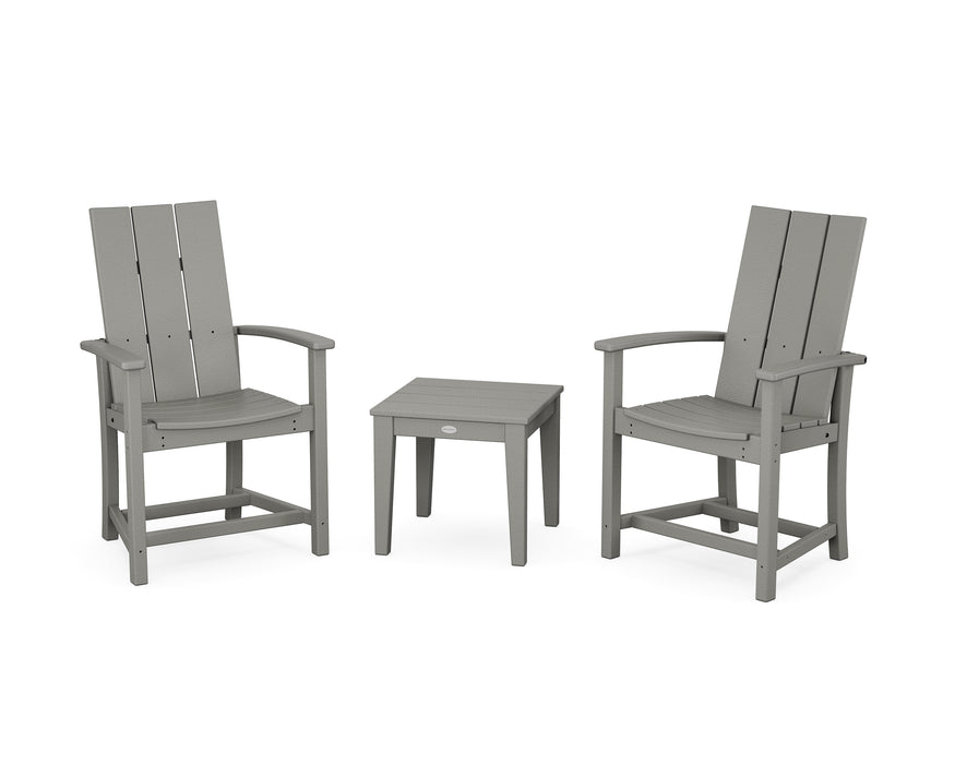 POLYWOOD® Modern 3-Piece Upright Adirondack Chair Set in Slate Grey
