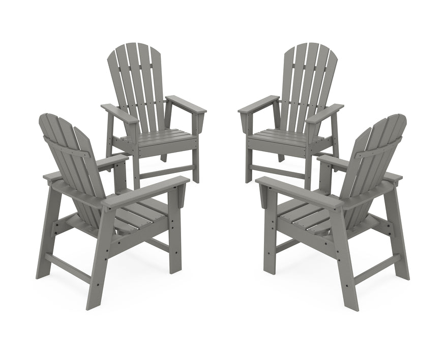POLYWOOD 4-Piece South Beach Casual Chair Conversation Set in Slate Grey