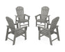 POLYWOOD 4-Piece South Beach Casual Chair Conversation Set in Slate Grey