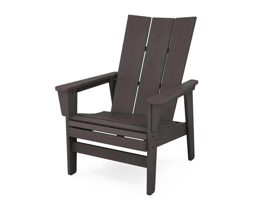 POLYWOOD® Modern Grand Upright Adirondack Chair in Vintage Coffee