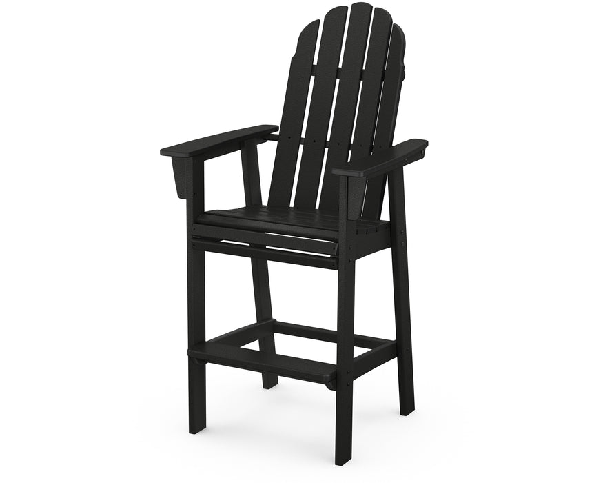 POLYWOOD Vineyard Curveback Adirondack Bar Chair in Black