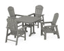 POLYWOOD South Beach 5-Piece Dining Set with Trestle Legs in Slate Grey