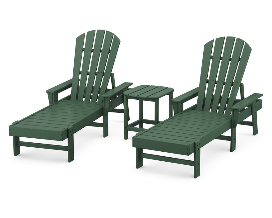 POLYWOOD South Beach Chaise 3-Piece Set in Green