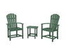 POLYWOOD® Palm Coast 3-Piece Upright Adirondack Chair Set in Lime