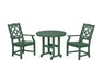 Martha Stewart by POLYWOOD Chinoiserie 3-Piece Farmhouse Dining Set in Green