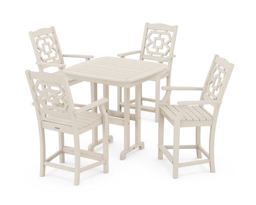 Martha Stewart by POLYWOOD Chinoiserie 5-Piece Counter Set in Sand