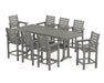 POLYWOOD® Captain 9-Piece Counter Set with Trestle Legs in Slate Grey