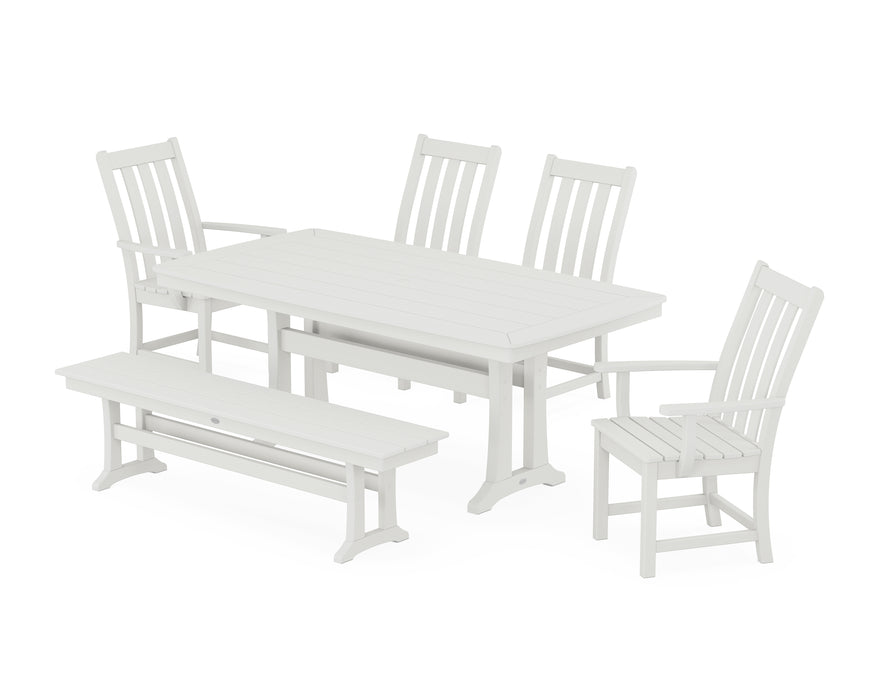 POLYWOOD Vineyard 6-Piece Dining Set with Trestle Legs in Vintage White