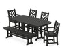 POLYWOOD Chippendale 6-Piece Dining Set with Bench in Black