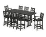 POLYWOOD® Chippendale 9-Piece Bar Set with Trestle Legs in Black