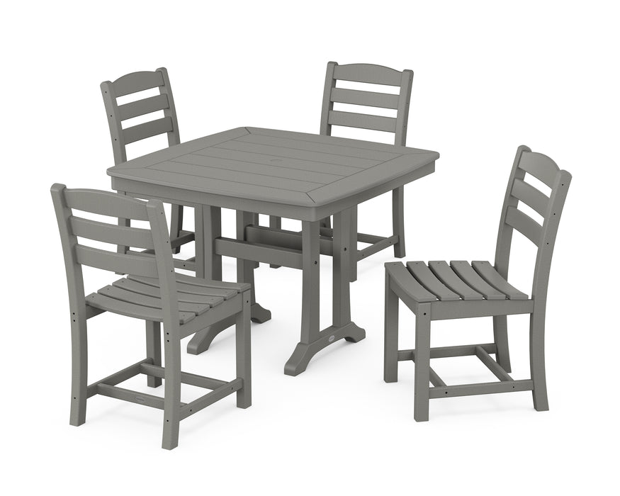 POLYWOOD La Casa Café Side Chair 5-Piece Dining Set with Trestle Legs in Slate Grey