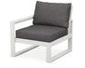 POLYWOOD® EDGE Modular Left Arm Chair in Vintage White with Ash Charcoal fabric