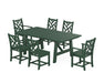 POLYWOOD Chippendale 7-Piece Rustic Farmhouse Dining Set With Trestle Legs in Green