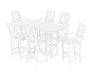 Martha Stewart by POLYWOOD Chinoiserie Arm Chair 7-Piece Farmhouse Bar Set in White