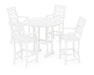 Martha Stewart by POLYWOOD Chinoiserie 5-Piece Round Bar Set in White