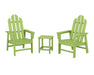 POLYWOOD® Long Island 3-Piece Upright Adirondack Chair Set in Mahogany