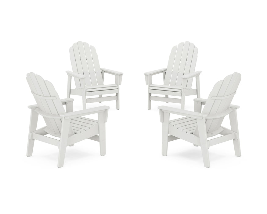 POLYWOOD® 4-Piece Vineyard Grand Upright Adirondack Chair Conversation Set in Vintage White