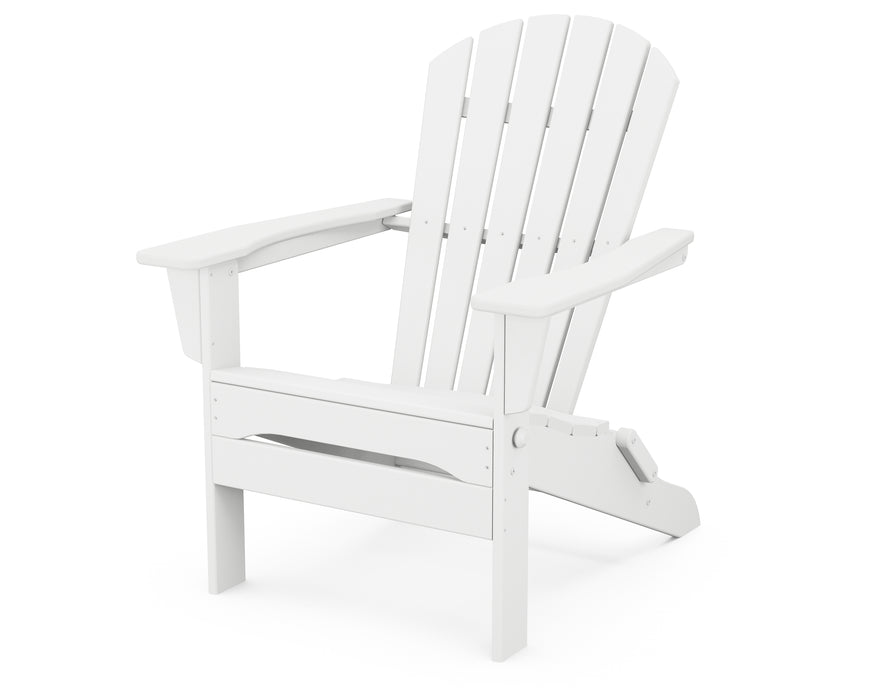 POLYWOOD South Beach Folding Adirondack Chair in White