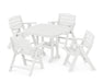 POLYWOOD Nautical Lowback 5-Piece Dining Set in White