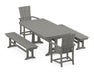 POLYWOOD Quattro 5-Piece Dining Set with Trestle Legs in Slate Grey