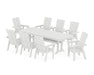 POLYWOOD Modern Curveback Adirondack 9-Piece Dining Set with Trestle Legs in White