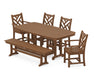 POLYWOOD Chippendale 6-Piece Dining Set with Bench in Teak