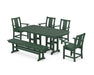 POLYWOOD® Prairie 6-Piece Farmhouse Dining Set with Bench in Mahogany