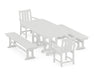 POLYWOOD® Oxford 5-Piece Dining Set with Benches in White