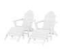 POLYWOOD Long Island Adirondack Chair 4-Piece Set with Ottomans in Navy