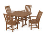 POLYWOOD Vineyard 5-Piece Dining Set with Trestle Legs in Teak