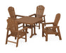 POLYWOOD South Beach 5-Piece Dining Set with Trestle Legs in Teak