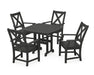 POLYWOOD Braxton 5-Piece Dining Set in Black