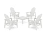 POLYWOOD® 5-Piece Vineyard Grand Upright Adirondack Chair Conversation Group in White