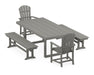 POLYWOOD® Palm Coast 5-Piece Dining Set with Benches in Teak