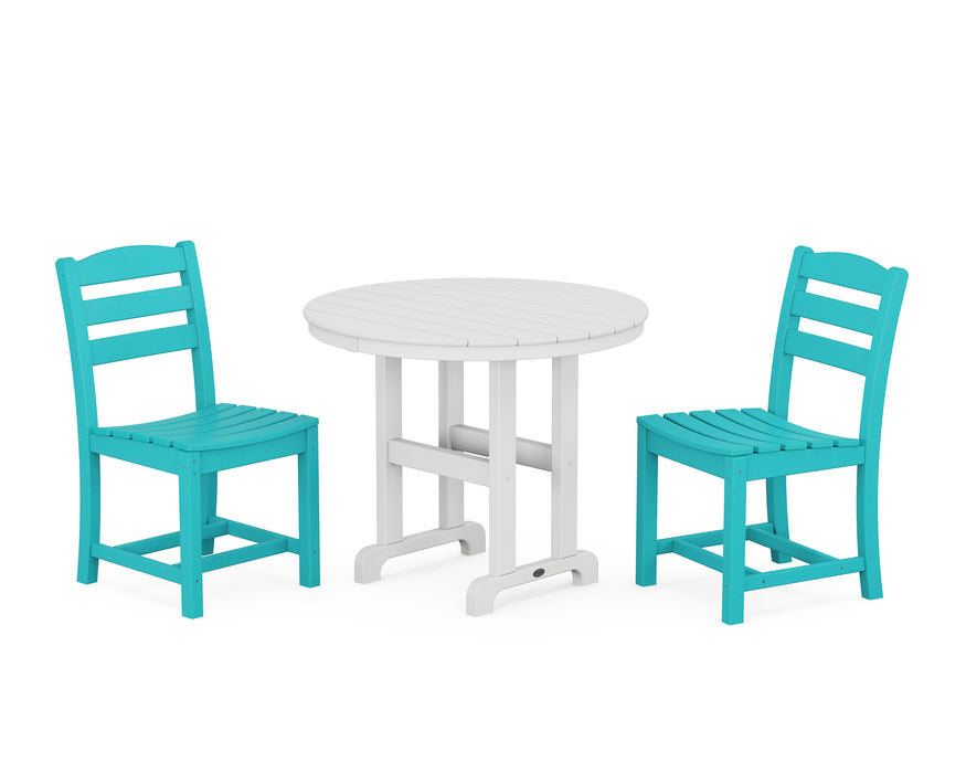 POLYWOOD La Casa Café Side Chair 3-Piece Round Dining Set in Aruba