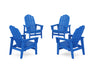POLYWOOD® 4-Piece Vineyard Grand Upright Adirondack Chair Conversation Set in Pacific Blue